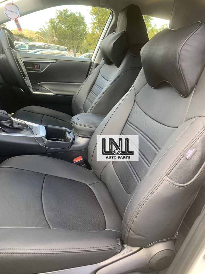 Dark Toyota RAV4 seat covers fitted to both front seats