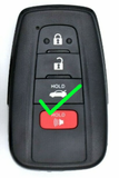 For  Toyota camry 2018–2024  4 Button Smart Key Shell – Plastic