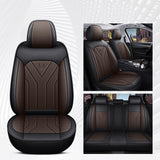 Car Seat Covers Full Set 5 Seat PU Leather Universal Fit Waterproof Breathable