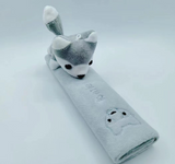 2 pcs  Cute Animal Fabric Seat Belt Covers | Pink Cat, Brown Dog, Teddy Bear