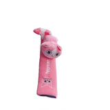 2 pcs  Cute Animal Fabric Seat Belt Covers | Pink Cat, Brown Dog, Teddy Bear