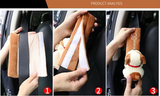 2 pcs  Cute Animal Fabric Seat Belt Covers | Pink Cat, Brown Dog, Teddy Bear