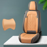 5 Seats Universal Car Seat Covers Deluxe PU Leather Seat Cushion Full Set Cover