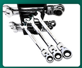 12 Pcs Metric 8-19mm Flexible Head Spanner Gear Ratchet Wrench Cr-V Steel Set